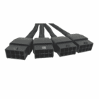 Top view of NVIDIA 12-pin to 8-pin cable layout with braided wires and molded connectors